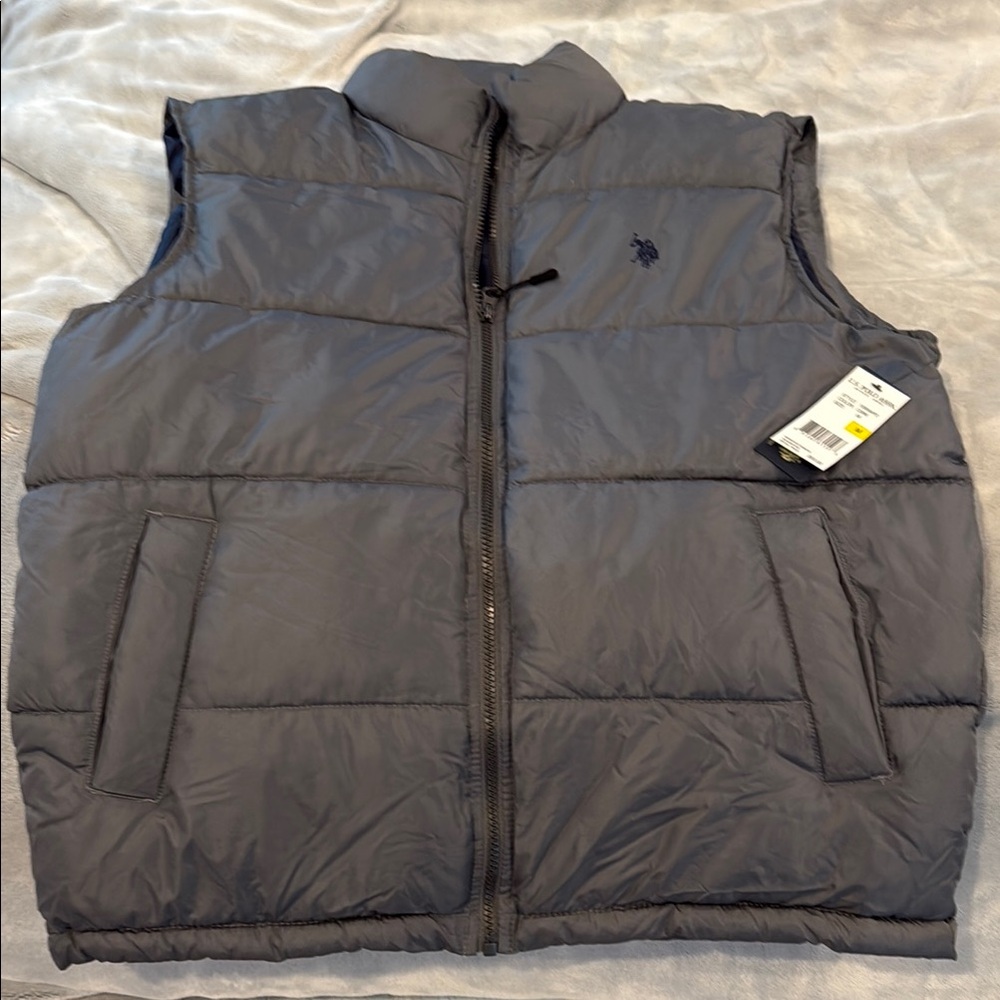 U.S. Polo Assn. Charcoal Puffer Vest
